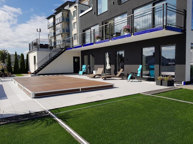 Hovedbilde Aqvisdeck Skyvbart terassedekke 3,75x8,5 meter