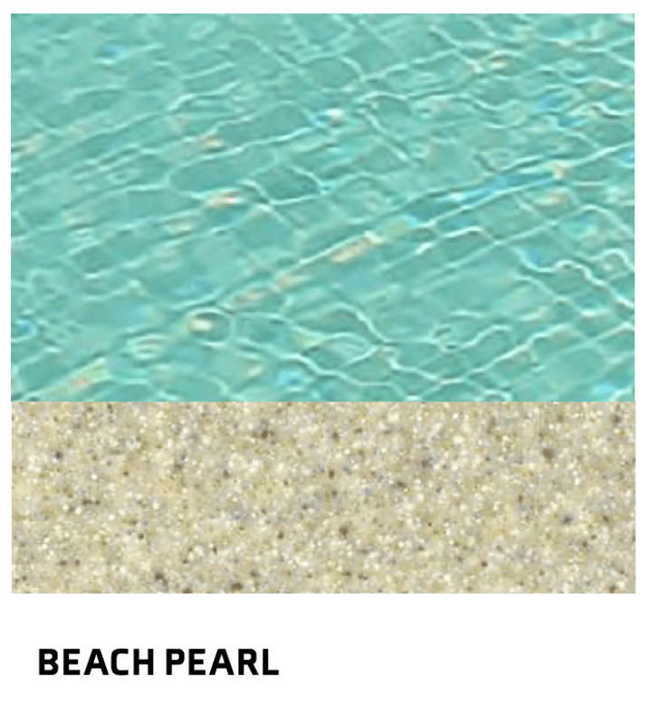 Antibes glassfiberbasseng med benk/beach-sone